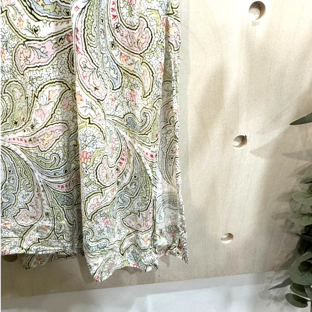 Anthropologie Green and Pink Paisley Robe - Picture 7 of 15